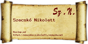 Szecskó Nikolett névjegykártya