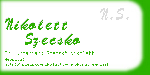 nikolett szecsko business card